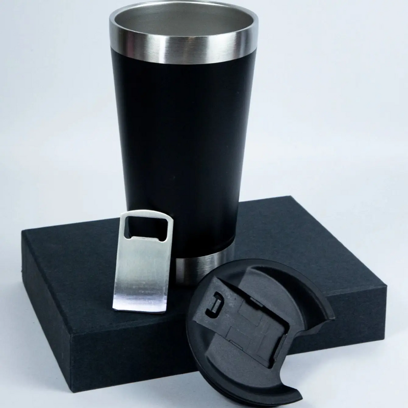 Copo Térmico 473ml com Abridor Inox Bebidas Quentes e Geladas