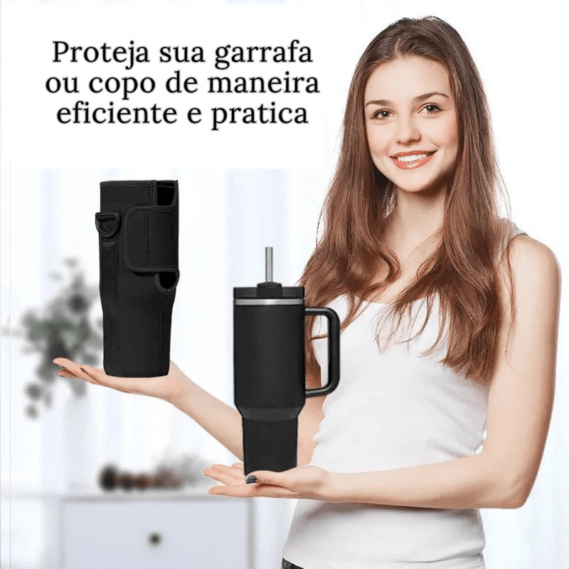 Capa Protetora Ombro Ajustável para Garrafa de água e Copo com alça 40oz
