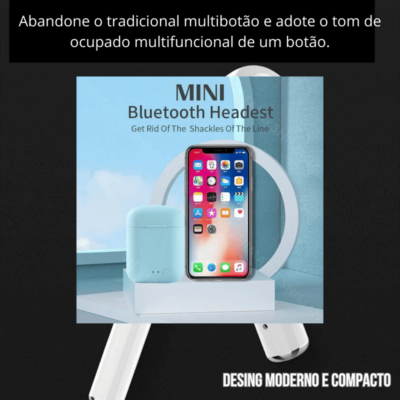Fone de ouvido Macaron I12 tws sem fio bluetooth 5.0
