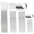 Conjunto de talher luxo ouro com 24 peças Facas, garfos, colheres, talheres. Elegância à Mesa