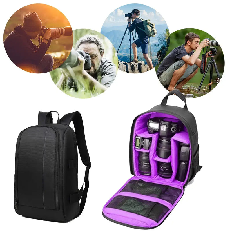 Bolsa multifuncional Impermeável Lukai para câmera Nikon Canon Lente digital
