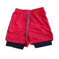Shorts fitness Performance - Camada dupla com forro de malha cintura elástica com cordão