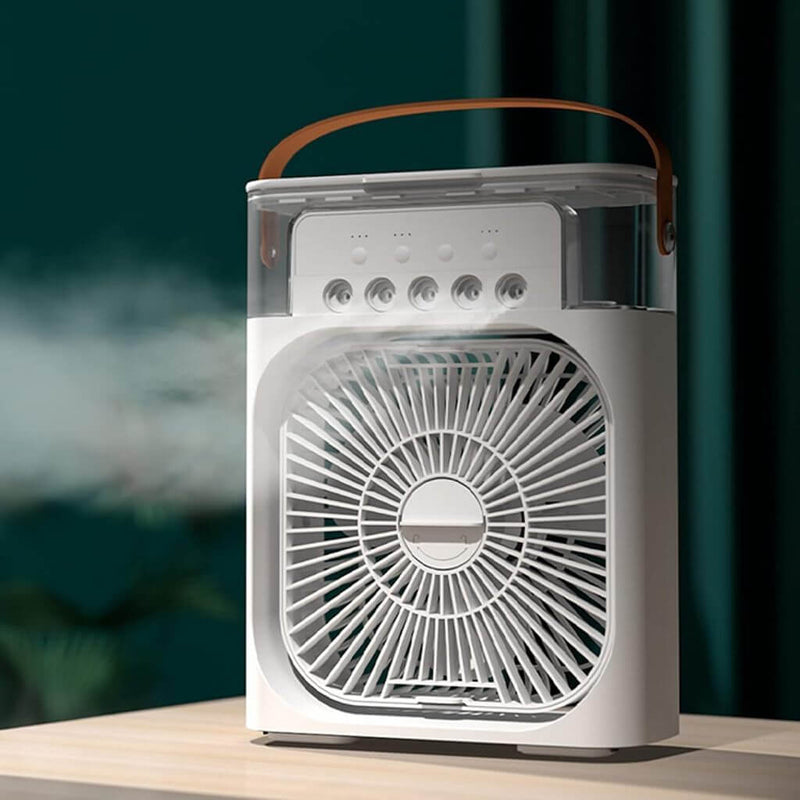 Mini Ar Condicionado Climatizador Umidificador e Ventilador Portátil Reservatório 600ml