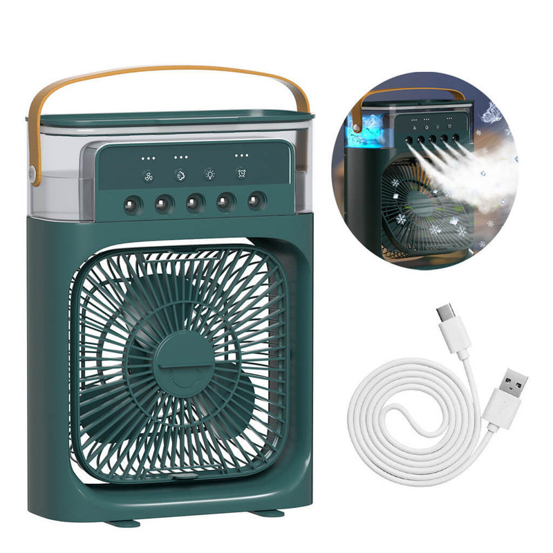 Mini Ar Condicionado Climatizador Umidificador e Ventilador Portátil Reservatório 600ml