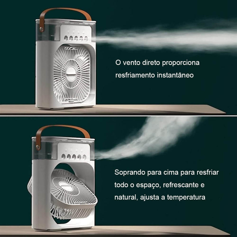 Mini Ar Condicionado Climatizador Umidificador e Ventilador Portátil Reservatório 600ml