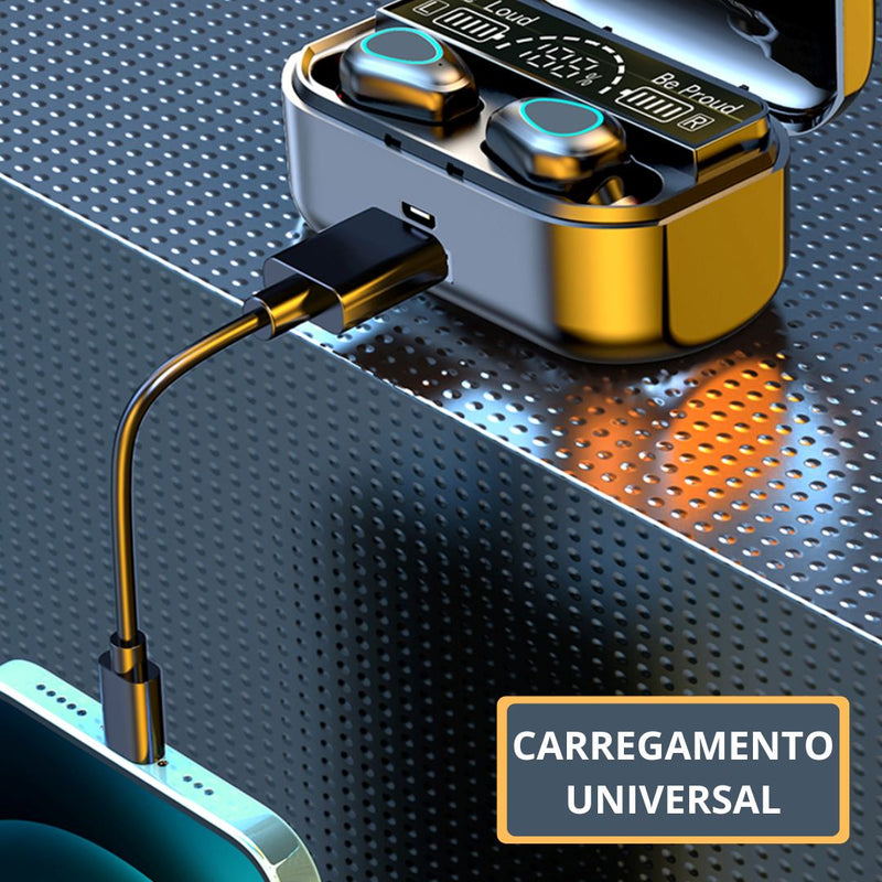 Fone de ouvido sem fio Bluetooth