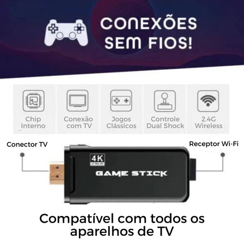 Video Game Stick Retrô Original 4k HD 32G 3500  jogos